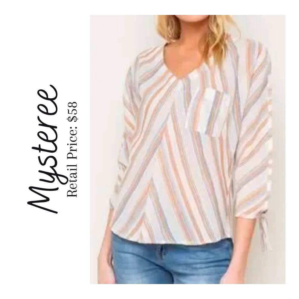 NWT Mystree Stripes Near North Blouse